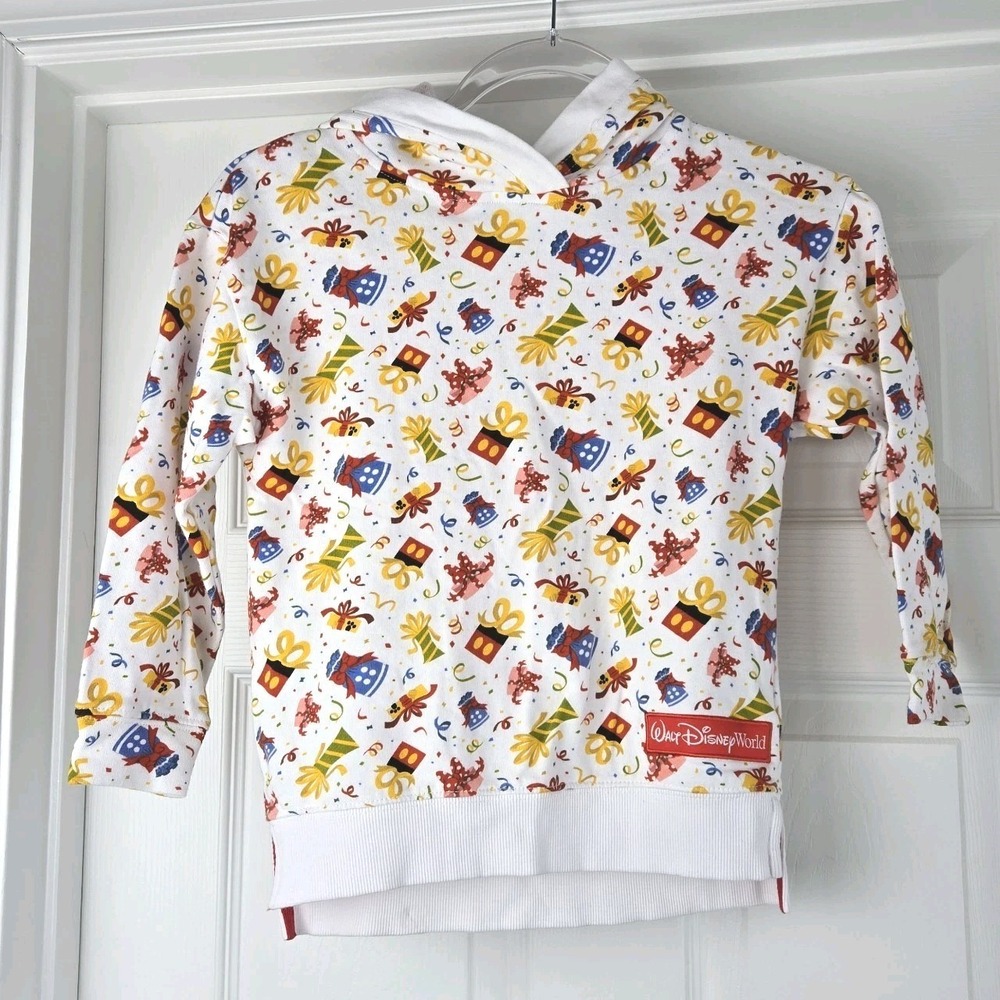 Disney Parks Let's Celebrate Party Pullover Hoodie Unisex Kids Size Small 6